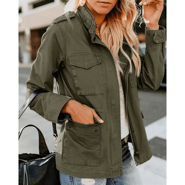 Damen Übergangsjacke Leicht – Knopfverschluss & Funktional