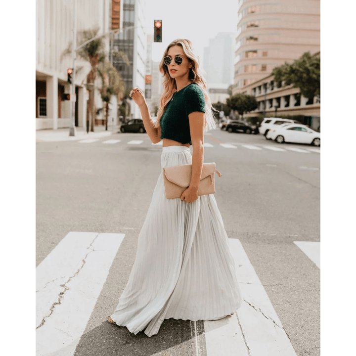 Vena | Damen Maxirock – Elegante Falten, Atmungsaktives Material & Fliessende Silhouette