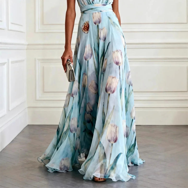 Amore | Elegantes Damen Maxikleid mit Blumenmuster