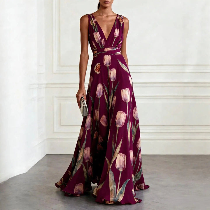 Amore | Elegantes Damen Maxikleid mit Blumenmuster