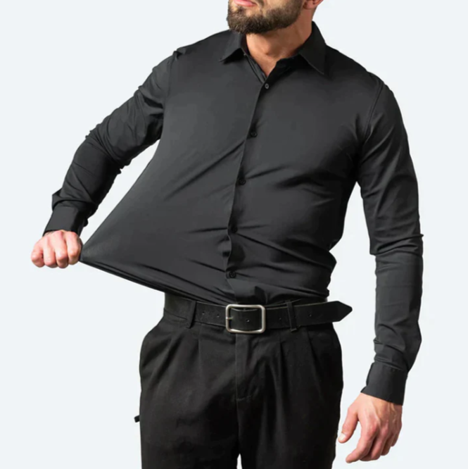 Herren Stretch Shirt Bequemes Hemd Mit Superstretch