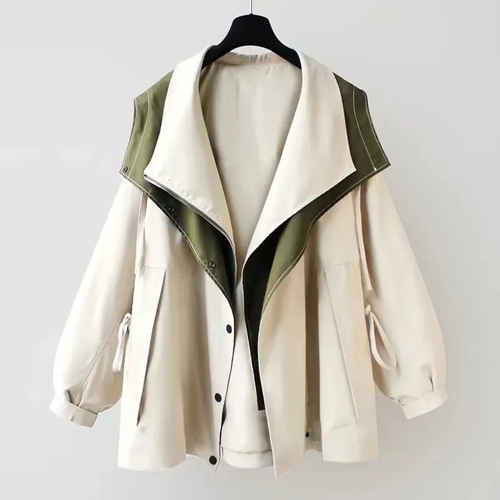 Windbreaker-Jacke Winddicht Wasserdicht Taillenzug Doppellagige