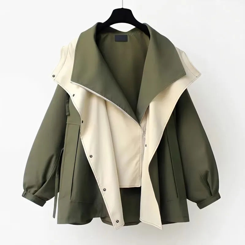 Windbreaker-Jacke Winddicht Wasserdicht Taillenzug Doppellagige