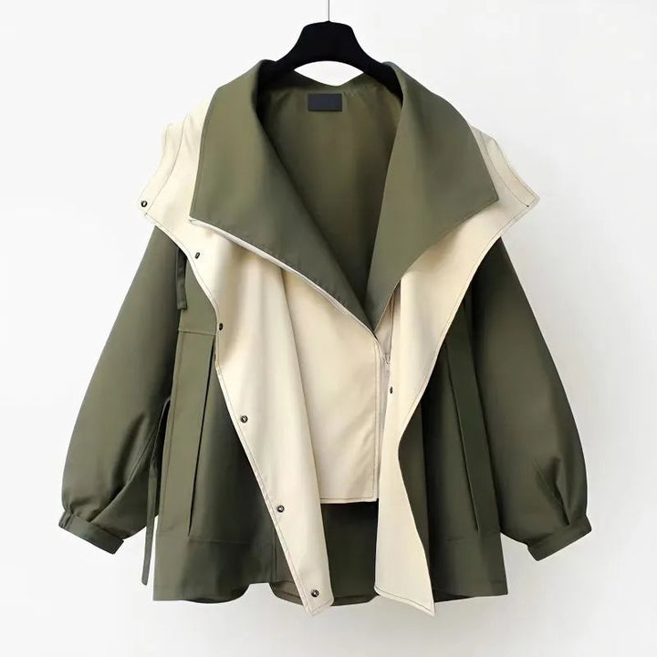 Windbreaker-Jacke Winddicht Wasserdicht Taillenzug Doppellagige
