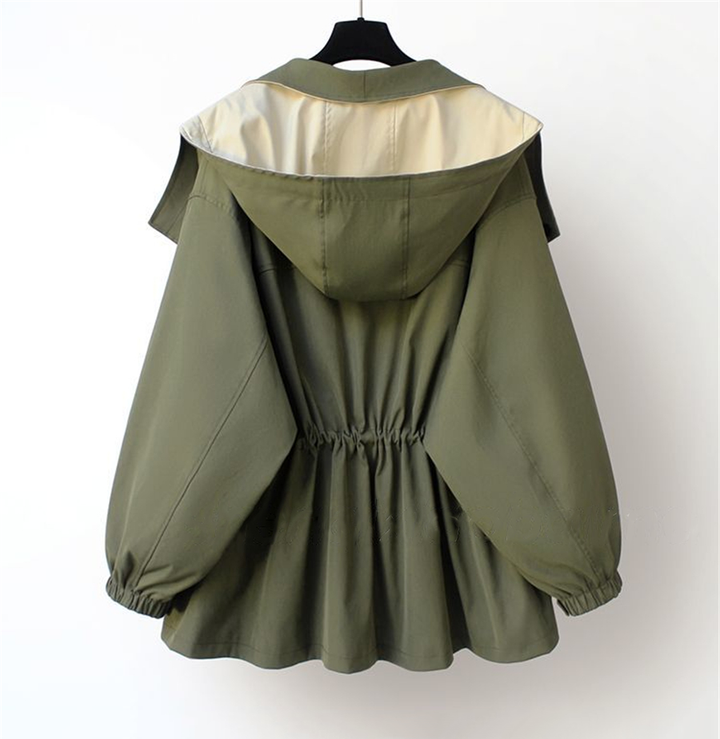 Windbreaker-Jacke Winddicht Wasserdicht Taillenzug Doppellagige