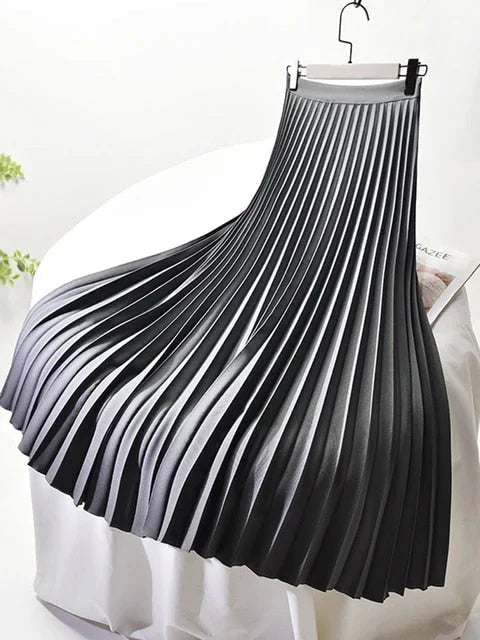 Chāme | Damen Maxirock – Elegante A-Linie, Plissiertes Design & Hohe Taille