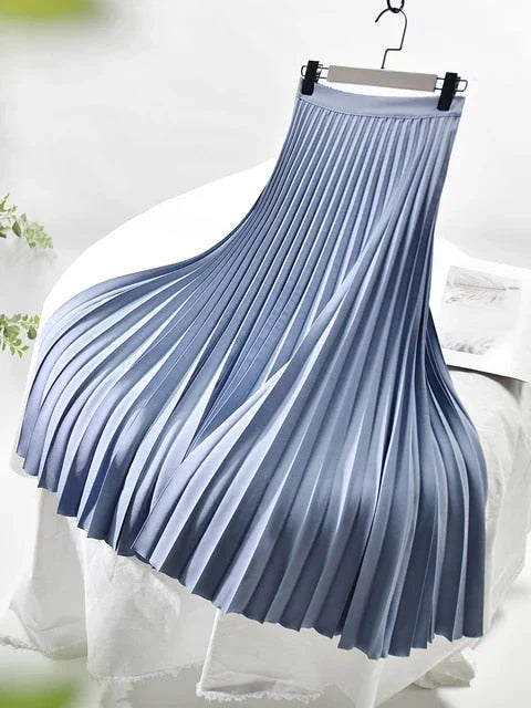 Chāme | Damen Maxirock – Elegante A-Linie, Plissiertes Design & Hohe Taille