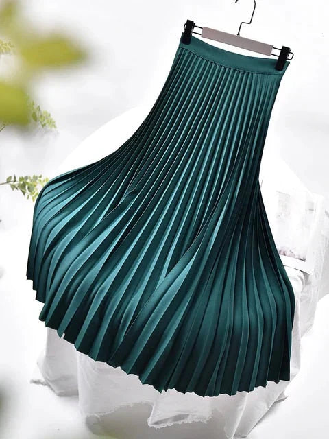 Chāme | Damen Maxirock – Elegante A-Linie, Plissiertes Design & Hohe Taille