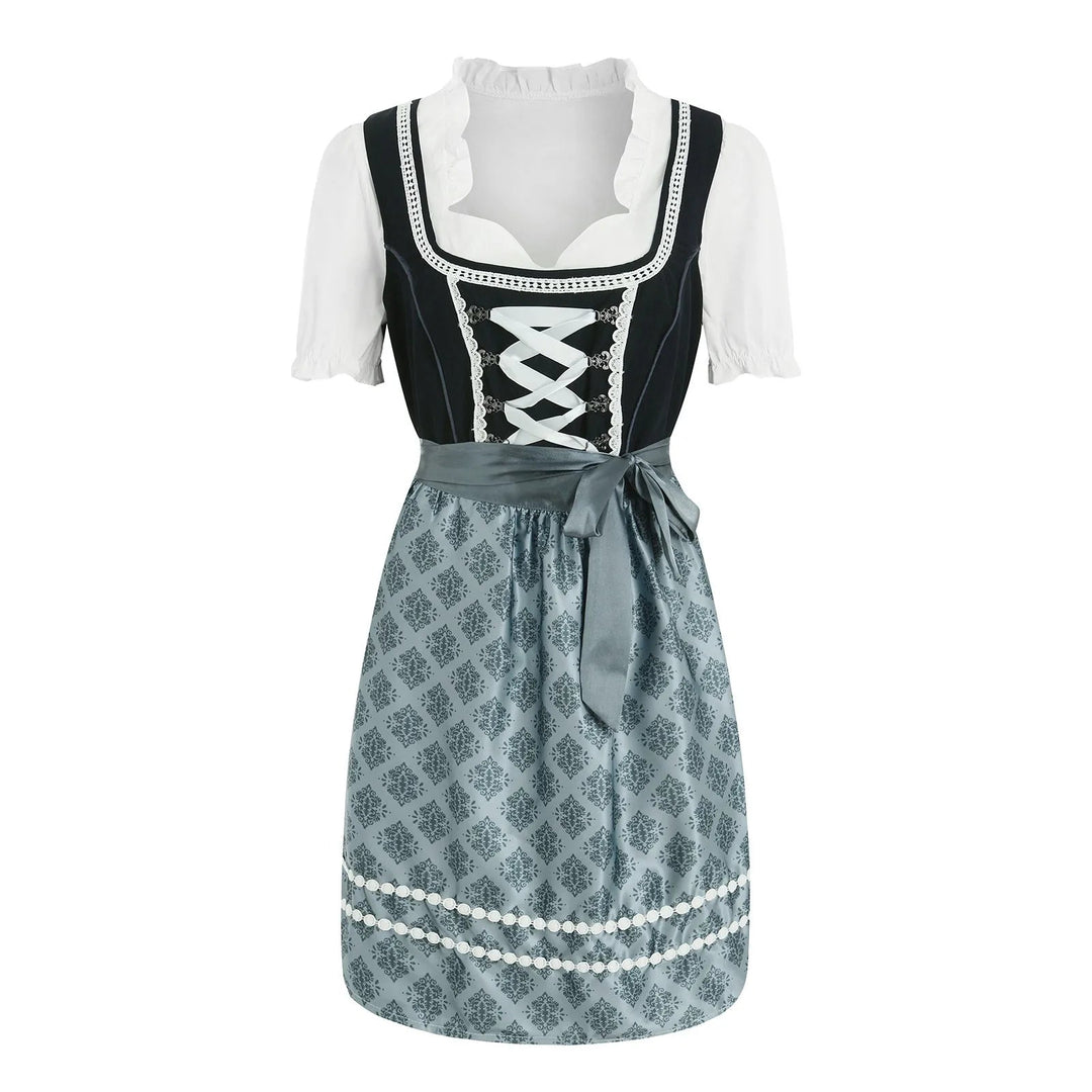 Damen Traditionelles Bayerisches Dirndl-Kleid Dunkelgrau Polyester Größen XS-4XL