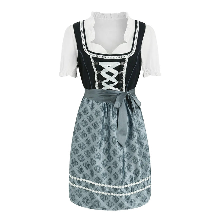 Damen Traditionelles Bayerisches Dirndl-Kleid Dunkelgrau Polyester Größen XS-4XL