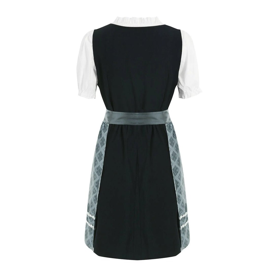 Damen Traditionelles Bayerisches Dirndl-Kleid Dunkelgrau Polyester Größen XS-4XL