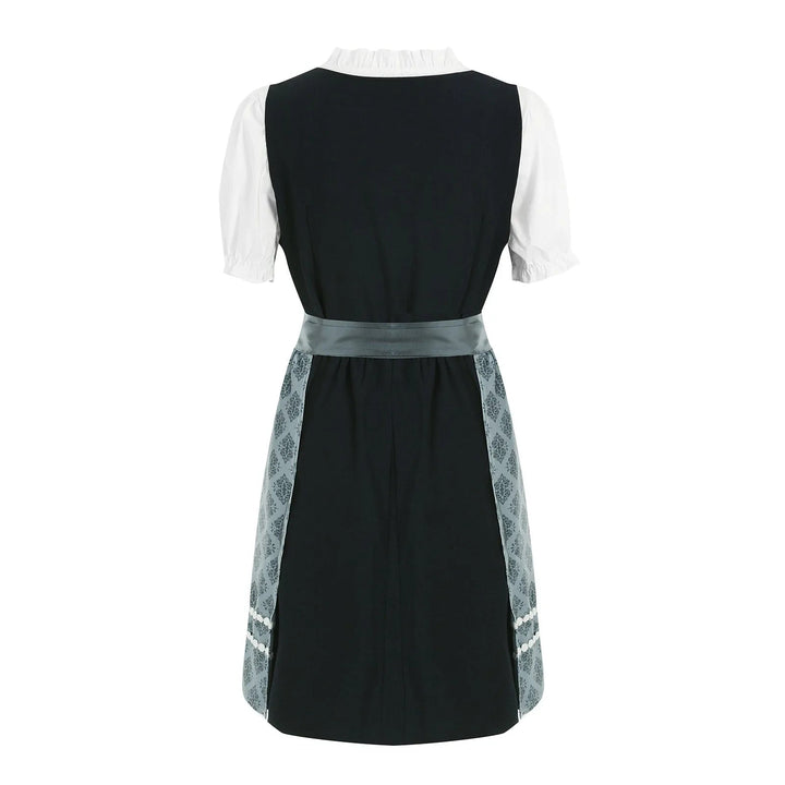 Damen Traditionelles Bayerisches Dirndl-Kleid Dunkelgrau Polyester Größen XS-4XL
