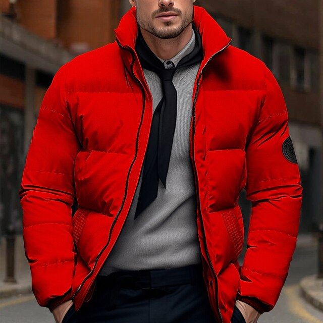Herren Winterjacke Stepp Mit Hohem Kragen Leicht Schutz