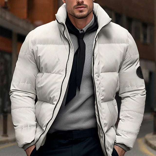 Herren Winterjacke Stepp Mit Hohem Kragen Leicht Schutz