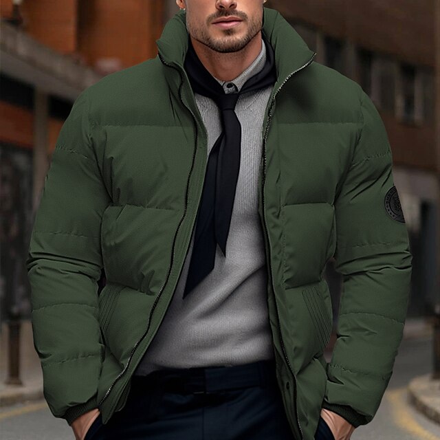 Herren Winterjacke Stepp Mit Hohem Kragen Leicht Schutz