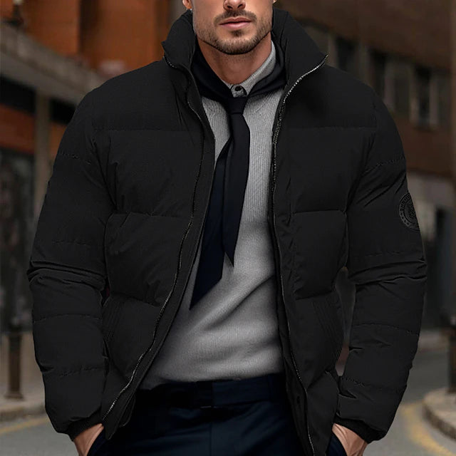 Herren Winterjacke Stepp Mit Hohem Kragen Leicht Schutz