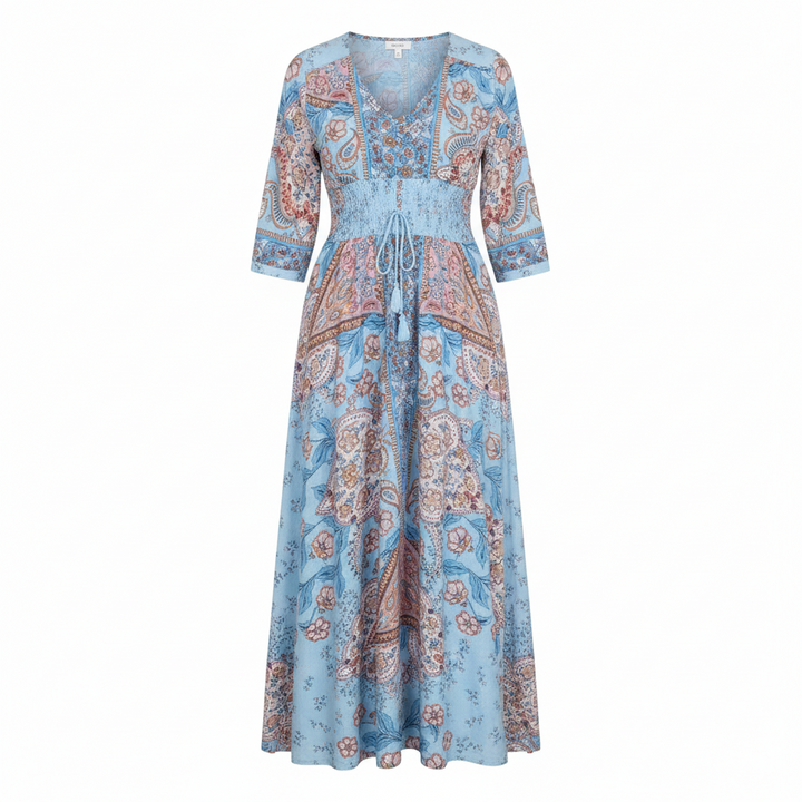 Dolce | Lange Sommerrobe mit V-Ausschnitt