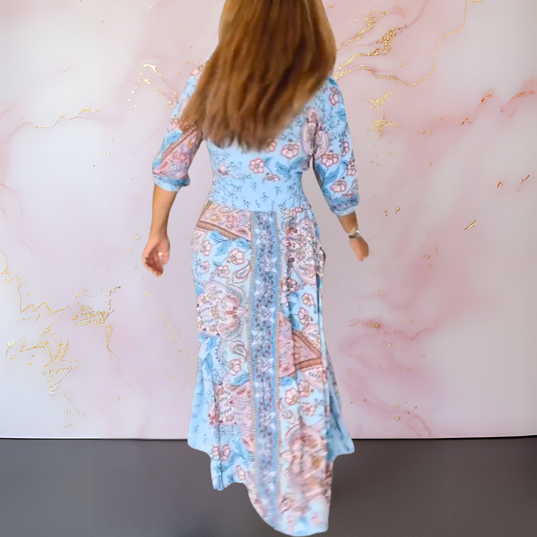 Dolce | Lange Sommerrobe mit V-Ausschnitt