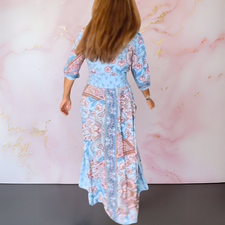 Dolce | Lange Sommerrobe mit V-Ausschnitt