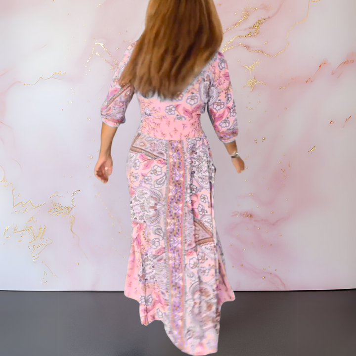 Dolce | Lange Sommerrobe mit V-Ausschnitt