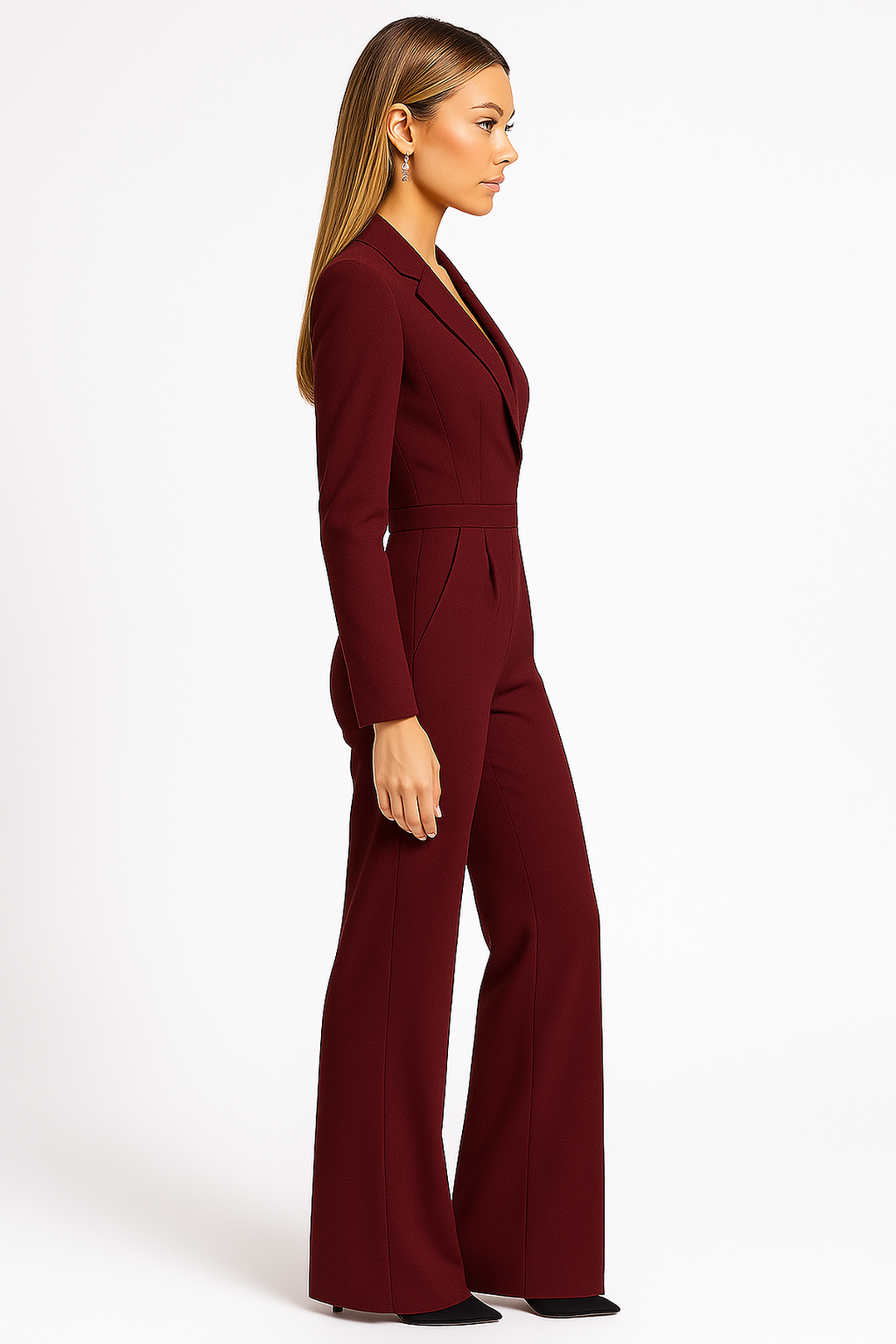 Eleganter Jumpsuit mit V-Ausschnitt und weitem Bein für Damen
