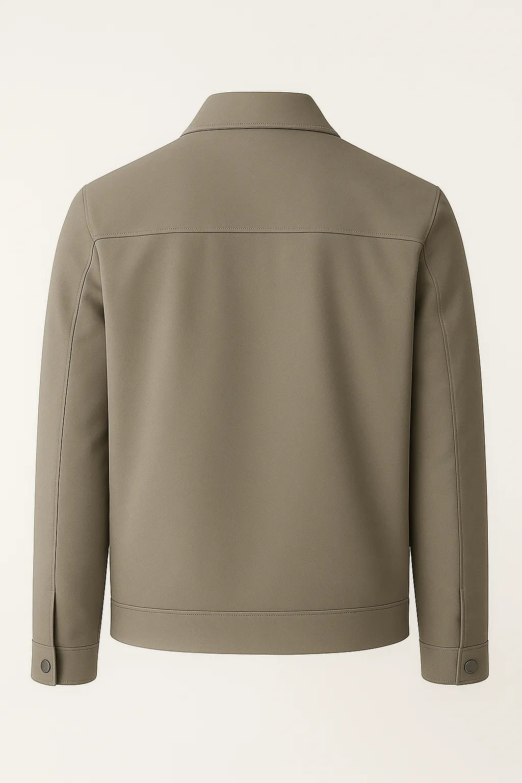 Khakifarbene Freizeitjacke Mit Klassischem Kragen Und Weichem Karierter Innenfutter Für Herren Und Damen Ideale Jacke Für Wechselhaftes Wetter