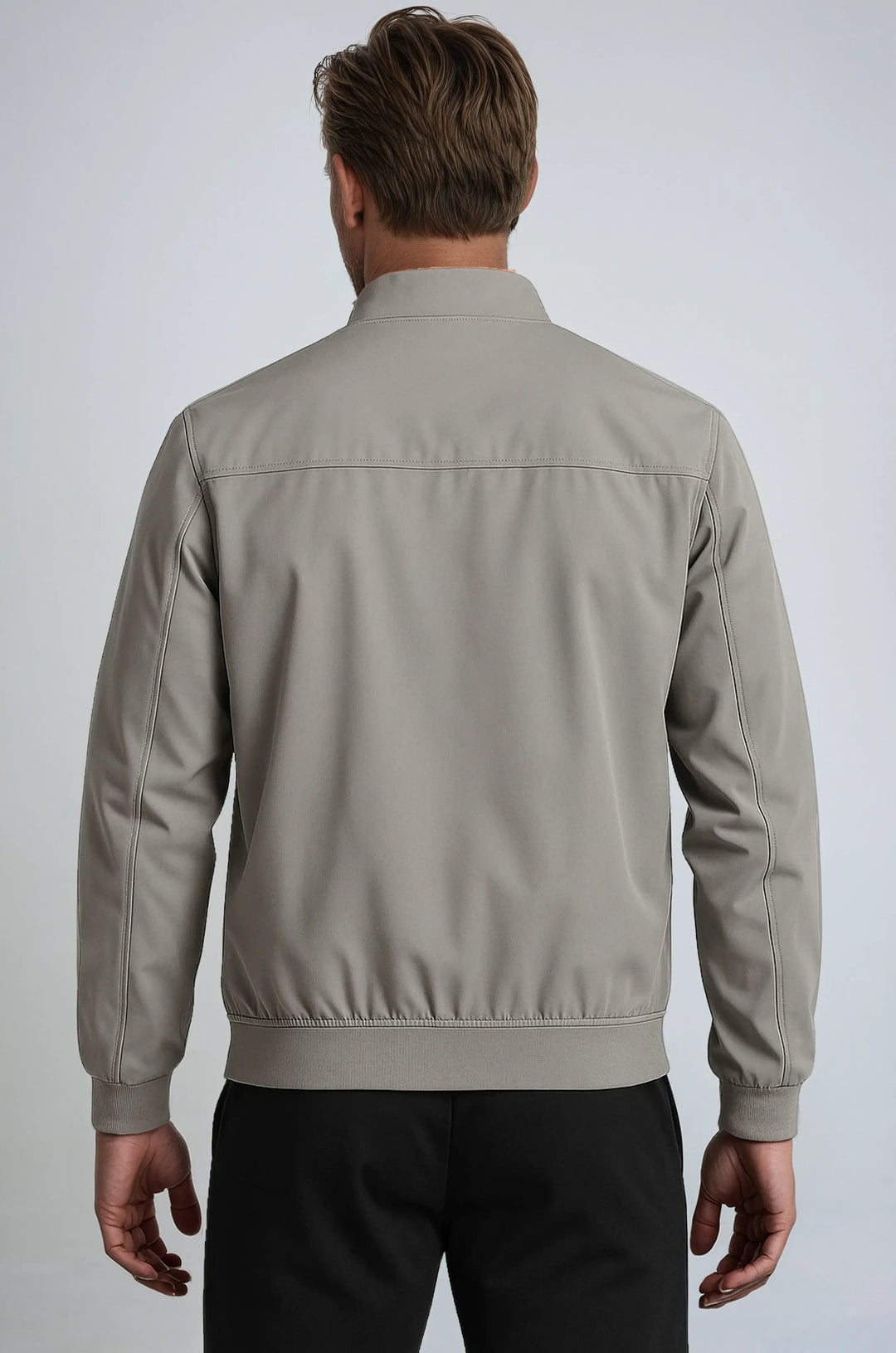 Klassische Graue Bomberjacke Für Herren Leichte Freizeitjacke Mit Reißverschluss Und Taschen Ideal Für Übergangswetter