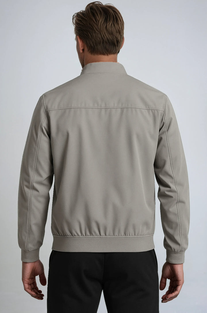 Klassische Graue Bomberjacke Für Herren Leichte Freizeitjacke Mit Reißverschluss Und Taschen Ideal Für Übergangswetter