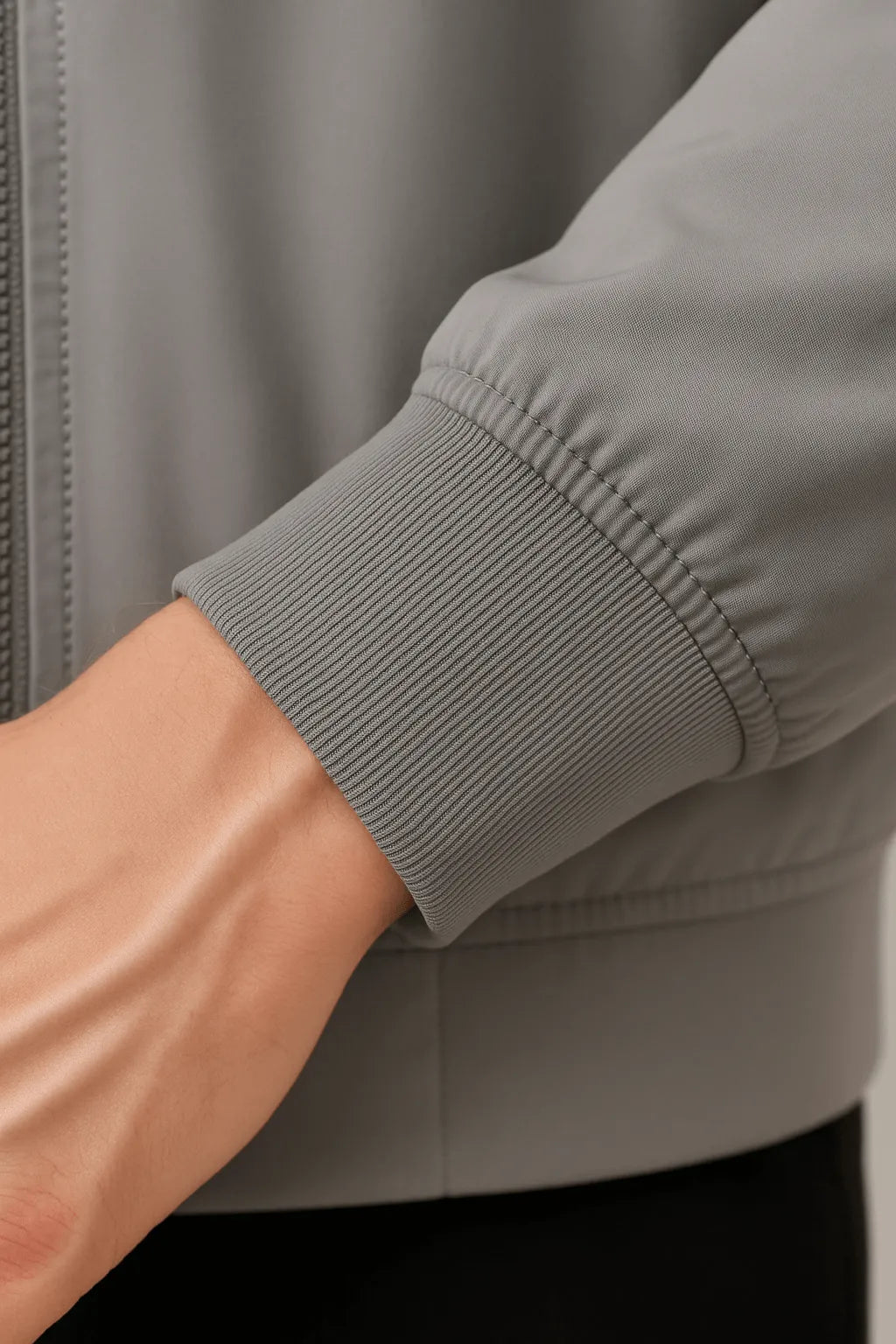 Klassische Graue Bomberjacke Für Herren Leichte Freizeitjacke Mit Reißverschluss Und Taschen Ideal Für Übergangswetter