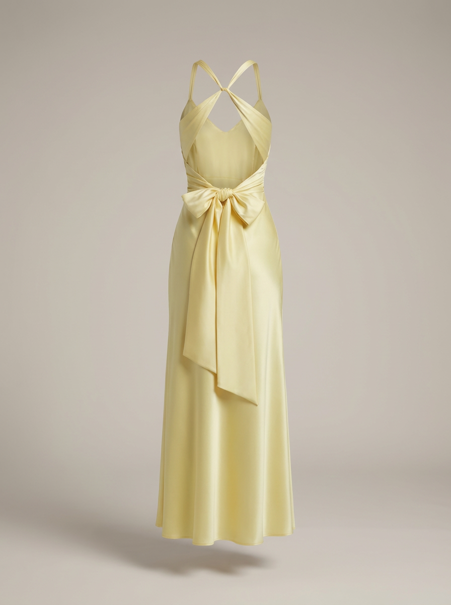 Soleil | Langes Kleid für Damen - Maxi-Abendkleid mit V-Ausschnitt für Hochzeit und Party