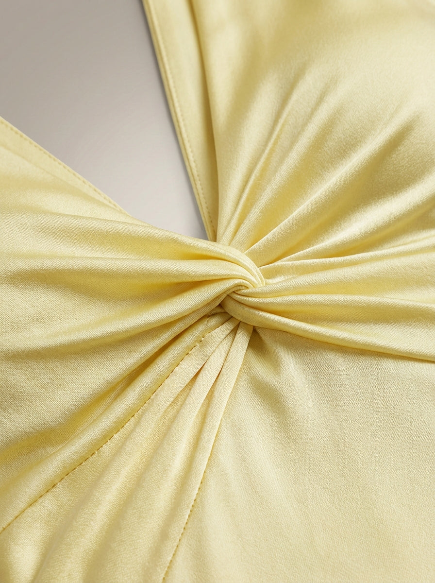 Soleil | Langes Kleid für Damen - Maxi-Abendkleid mit V-Ausschnitt für Hochzeit und Party