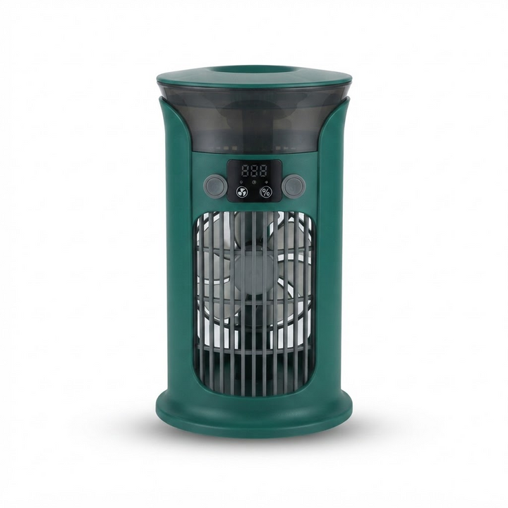 Leiser Mini-Luftkühler-Ventilator – Tragbare USB-Tischklimaanlage, Wassernebel-Luftbefeuchter und Nachtlicht für Zuhause, Büro und Camping