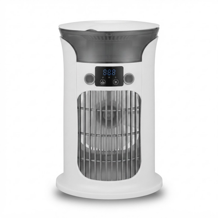 Leiser Mini-Luftkühler-Ventilator – Tragbare USB-Tischklimaanlage, Wassernebel-Luftbefeuchter und Nachtlicht für Zuhause, Büro und Camping