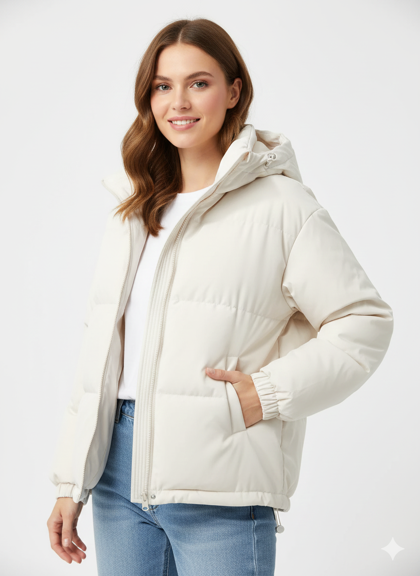 Damen Steppweste Lang – Mit Kapuze & Gerader Schnitt