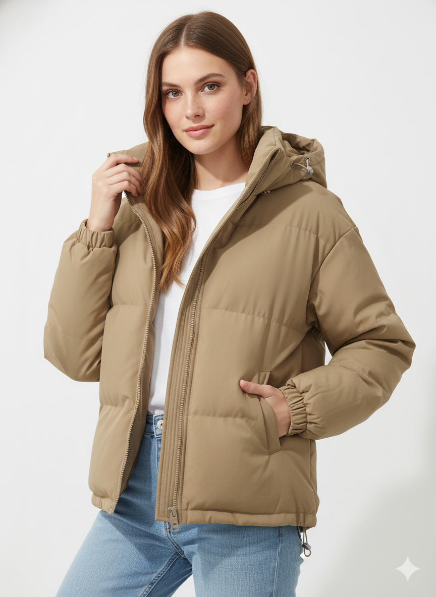 Damen Steppweste Lang – Mit Kapuze & Gerader Schnitt