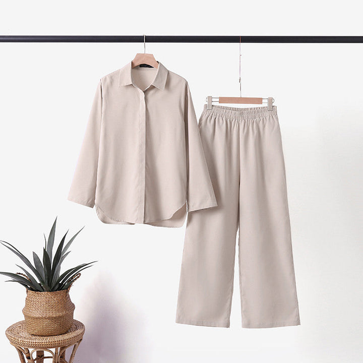 Damen Zweiteiler Set Sommer Das luftige Top High-Waist-Hose
