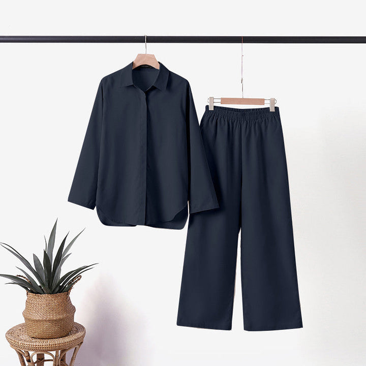 Damen Zweiteiler Set Sommer Das luftige Top High-Waist-Hose