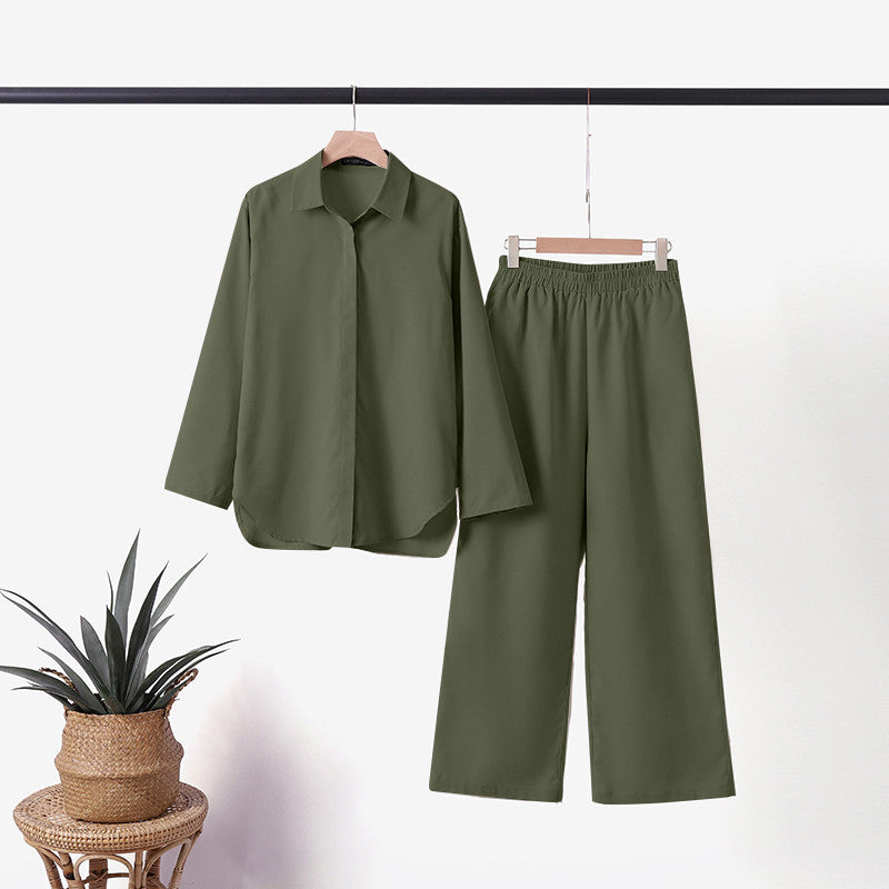 Damen Zweiteiler Set Sommer Das luftige Top High-Waist-Hose