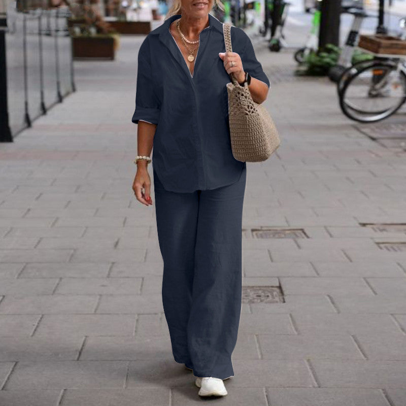 Damen Zweiteiler Set Sommer Das luftige Top High-Waist-Hose