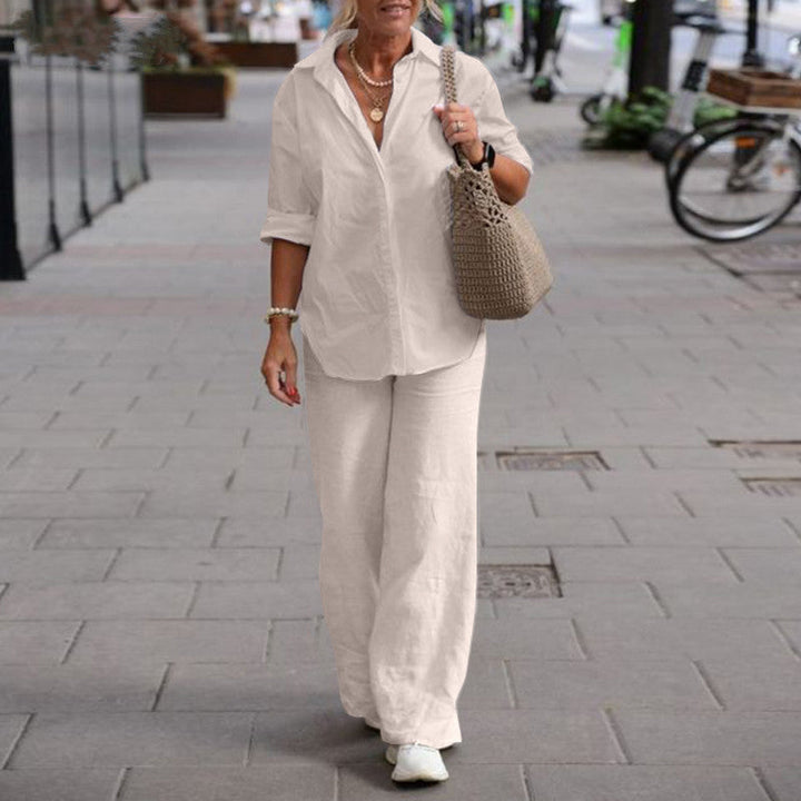 Damen Zweiteiler Set Sommer Das luftige Top High-Waist-Hose