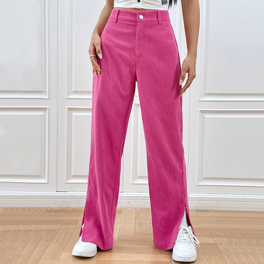 Damen Modische Cordhose für Damen Weites Bein Breite Schnitt