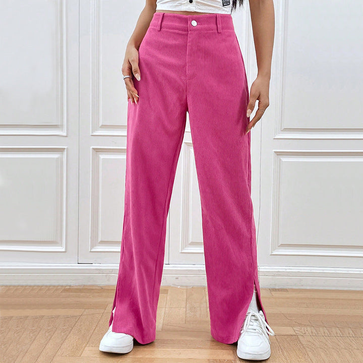 Damen Modische Cordhose für Damen Weites Bein Breite Schnitt
