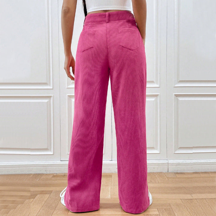 Damen Modische Cordhose für Damen Weites Bein Breite Schnitt