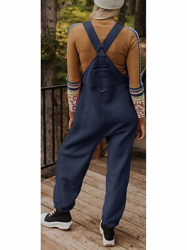 Damen Fleece Thermo Overall mit Reißverschlusstaschen