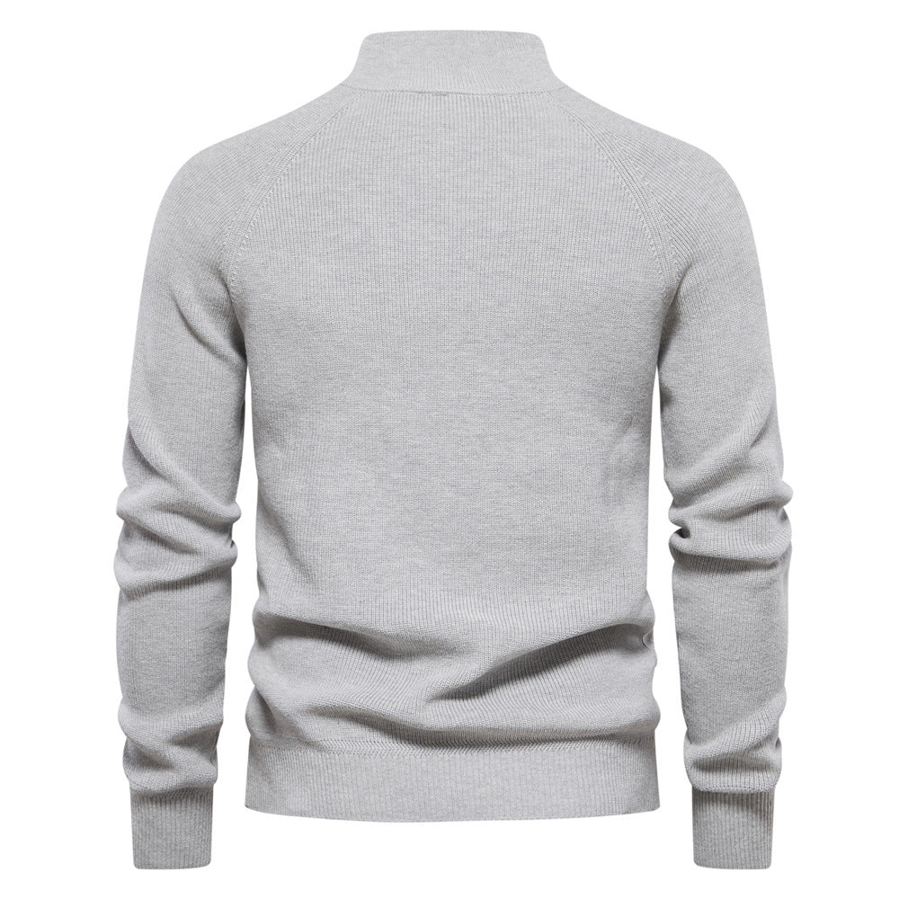 Herrenpullover mit Troyer-Kragen – Weiche Oberfläche & Halber Reißverschluss
