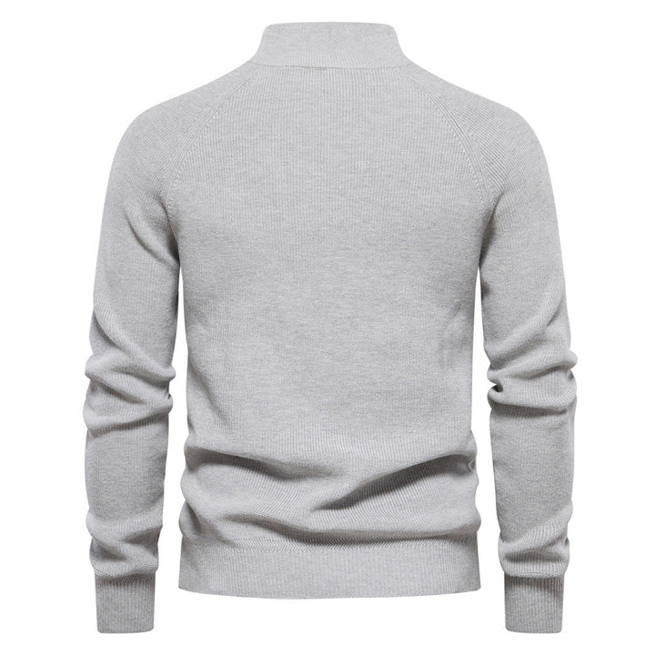 Herrenpullover mit Troyer-Kragen – Weiche Oberfläche & Halber Reißverschluss