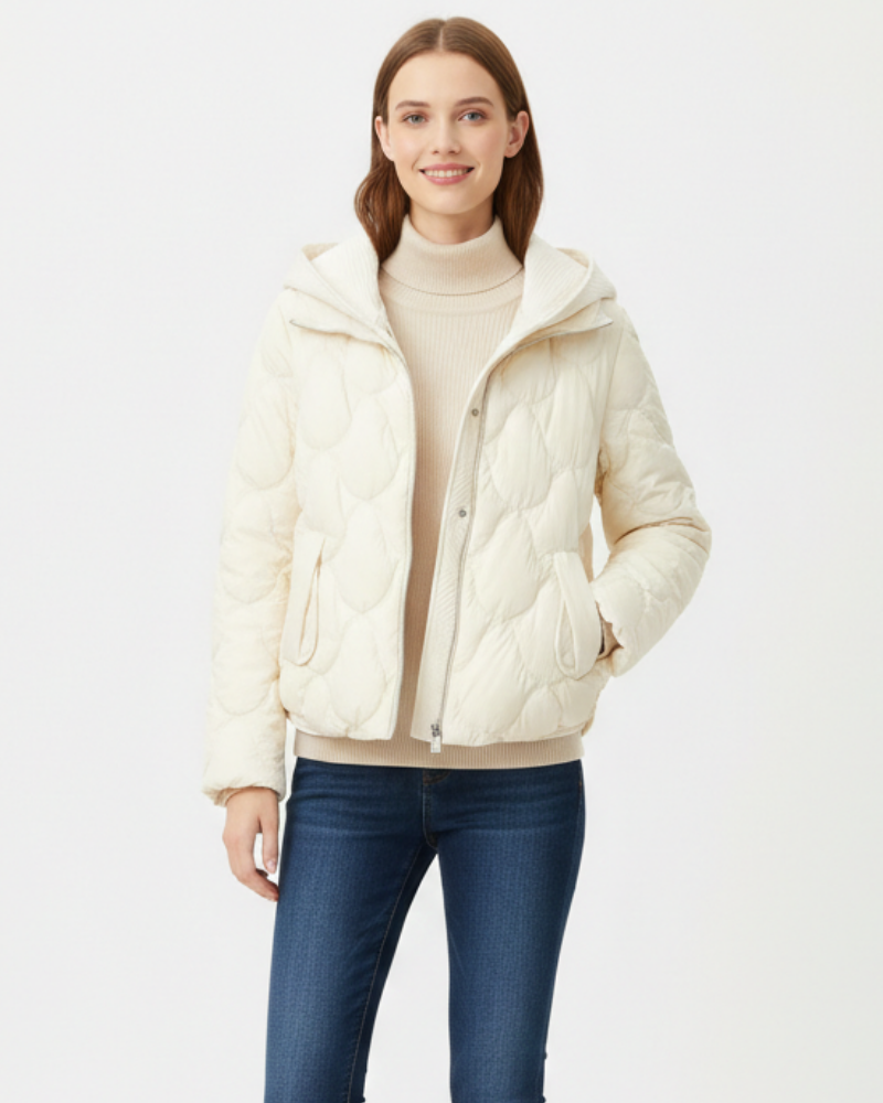 Damen Daunenjacke Kurz – Gesteppt & Abgerundete Form