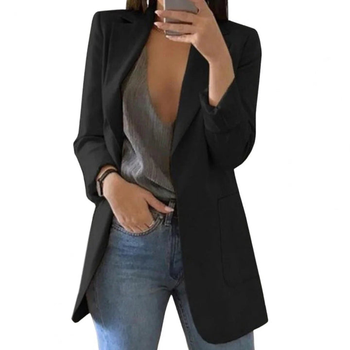 Amore | Langer Damen-Blazer – Formell figurbetonter Schnitt, strukturierte architektonische Webung & skandinavische Business-Eleganz