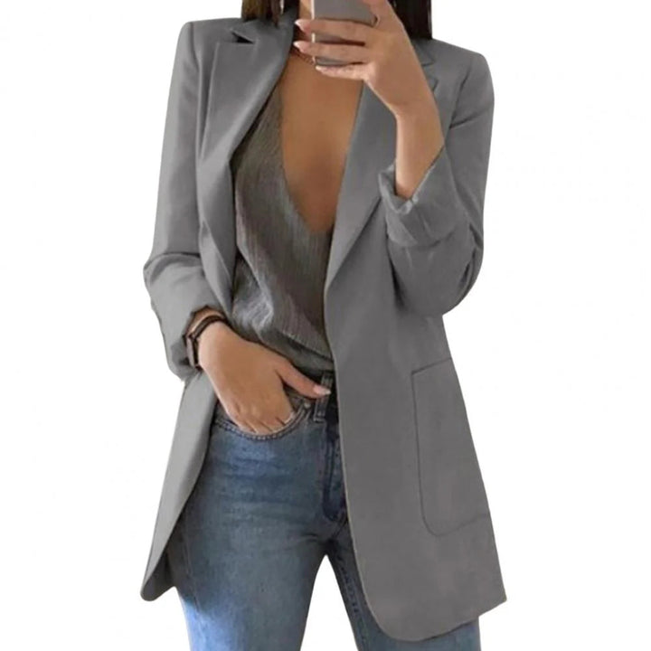 Amore | Langer Damen-Blazer – Formell figurbetonter Schnitt, strukturierte architektonische Webung & skandinavische Business-Eleganz