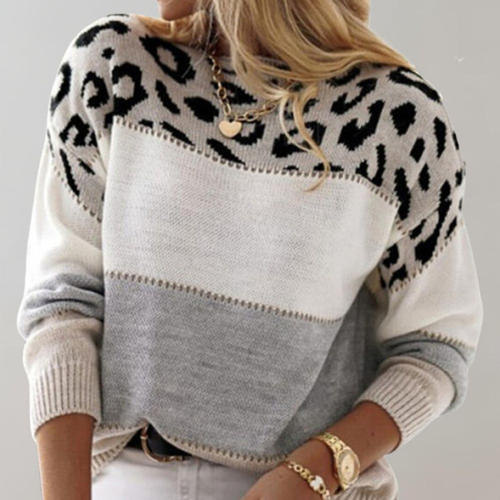 Lässiger Pullover mit Leopardenmuster Auffälliger Leopardenprint
